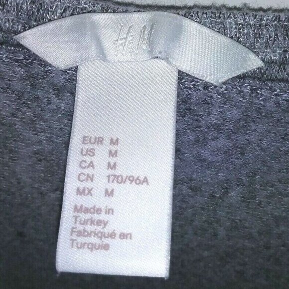 H&M Boxy Knit Top angel sleeves Sz M Gray textured soft boat neck long sleeves - Picture 7 of 9